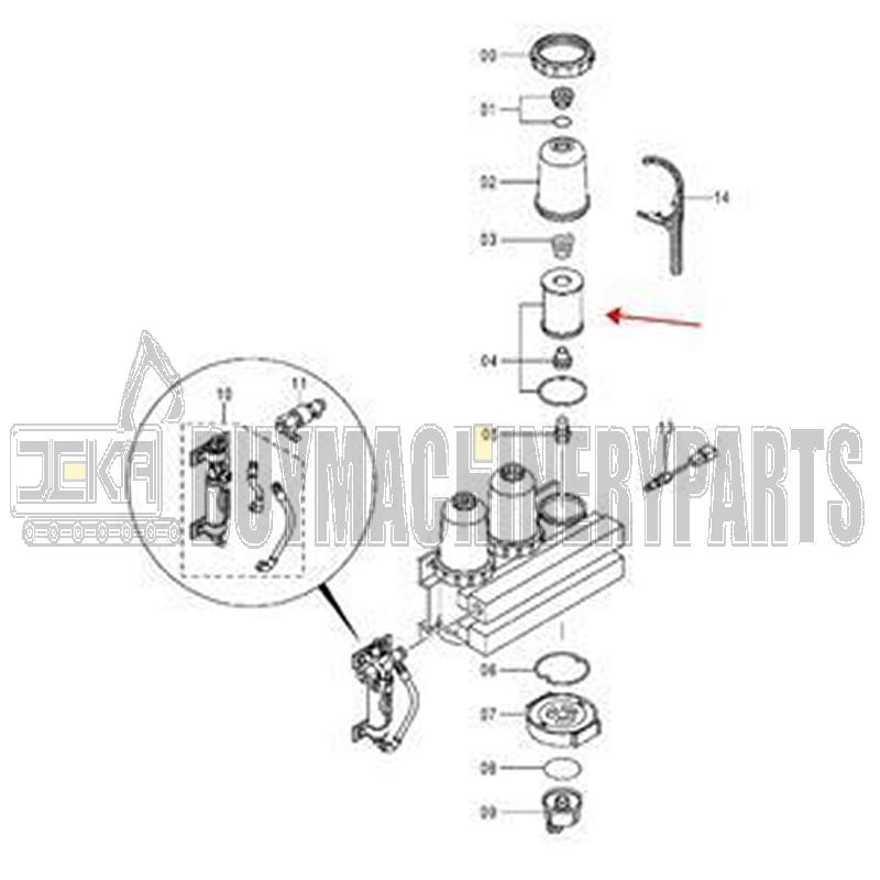 Fuel Filter Water Separator 4669642 for Cummins Engine QSK45 QSK50 QSK60 Hitachi EH3500AC2 EX1900-6 EX2500-6 EX3600-6 EX800