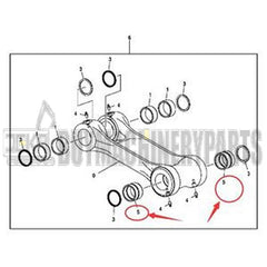 Bucket Link Bushing 4443882 for John Deere 180 180GLC 190DW 190GW 200CLC 200DLC 210 210G 2054 2154D