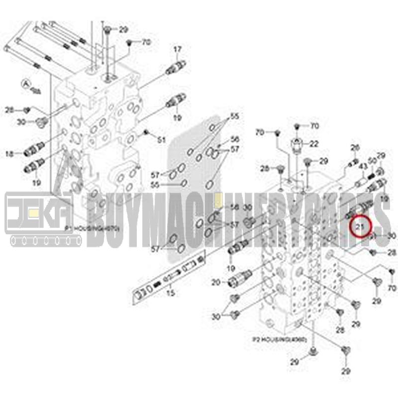 Port Relief Valve 31QB-17790 for Hyundai Excavator R380LC-9 R390LC-9 R430LC-9 R480LC-9 R520LC-9 R700LC-9 R800LC-9