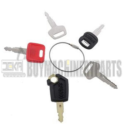 5 Pcs Ignition Keys fit for Caterpillar CAT Hitachi Kato Komatsu John Deere Heavy Equipment