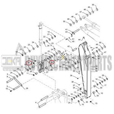 1 buje de cojinete de acero de brazo YB12B01072P1 para excavadora New Holland E160 E175B EH160