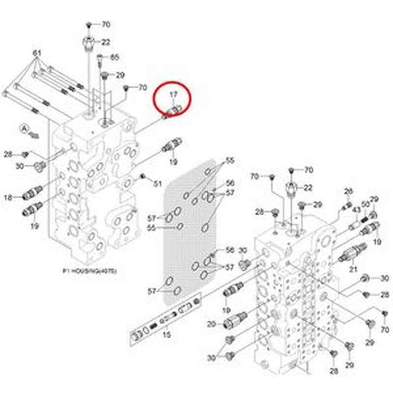 Port Relief Valve 31QB-17740 for Hyundai Excavator R380LC-9 R390LC-9 R430LC-9 R480LC-9 R520LC-9 R700LC-9 R800LC-9