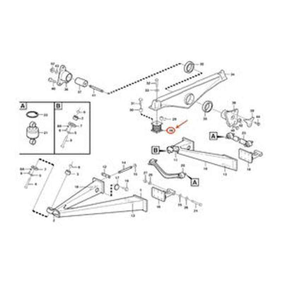 Rubber Spring VOE11121340 for Volvo Off-Road Trucks A25D A25E A25F A30D A30E A30F