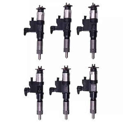 6pcs Fuel Injectors 095000-6382/6384 8-97609790-2/4 for Isuzu 6HK1 Engine