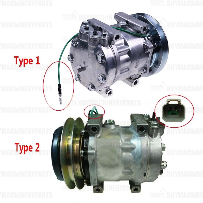 SD7H13 A/C Compressor YX91V00001F1 for Sanden New Holland Excavator E135B E175B E215B E130 EH130 E200SR E235SR - Buymachineryparts