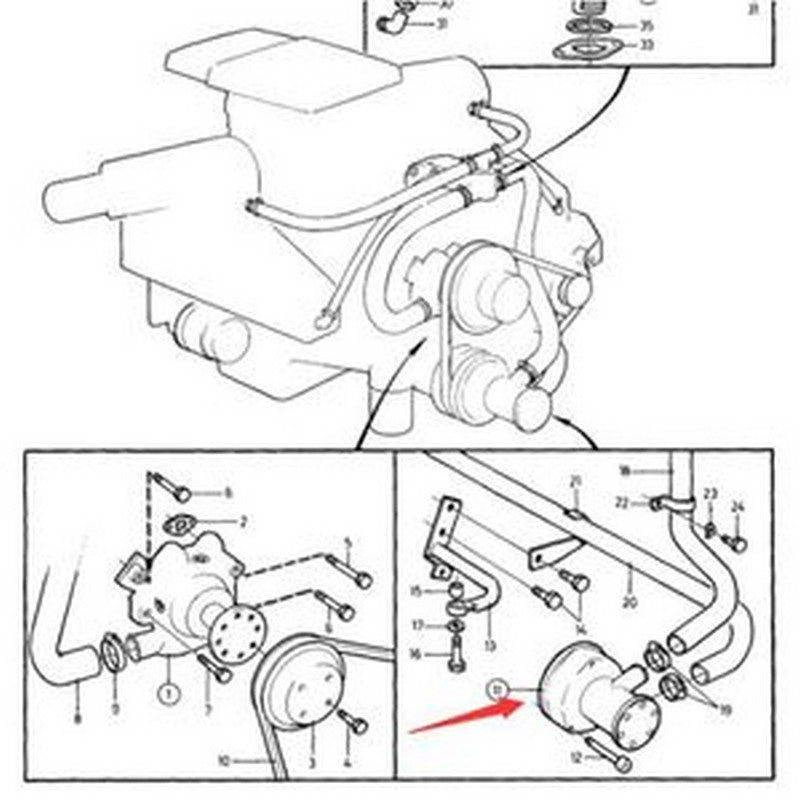 Sea Water Pump 857451 3860703 for Volvo Penta Engine 430A 430B 500A 501A 571A 740A