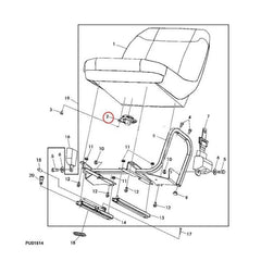 Interruptor de asiento AM125824 para tractor John Deere 54D 60D 1023E 2210 2320 320 