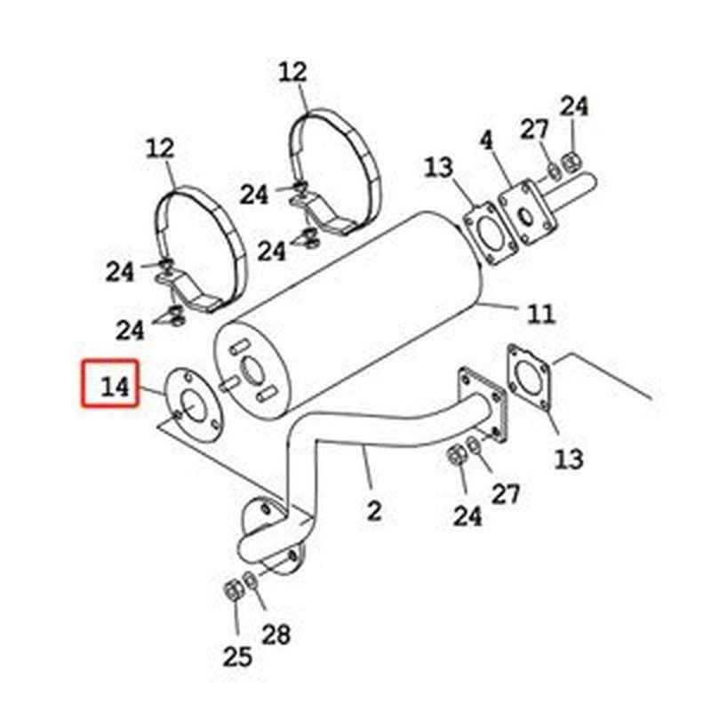 Silencer Gasket 1910109022 for Takeuchi TB016 TB216 Excavator