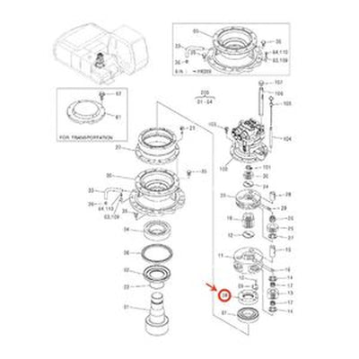 Swing Motor Nut 3086064 for John Deere Excavator 160CLC 200CLC 450CLC