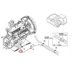 Throttle Motor Control Cable 4426564 for Isuzu Engine 6BG1 John Deere Excavator 225CLC