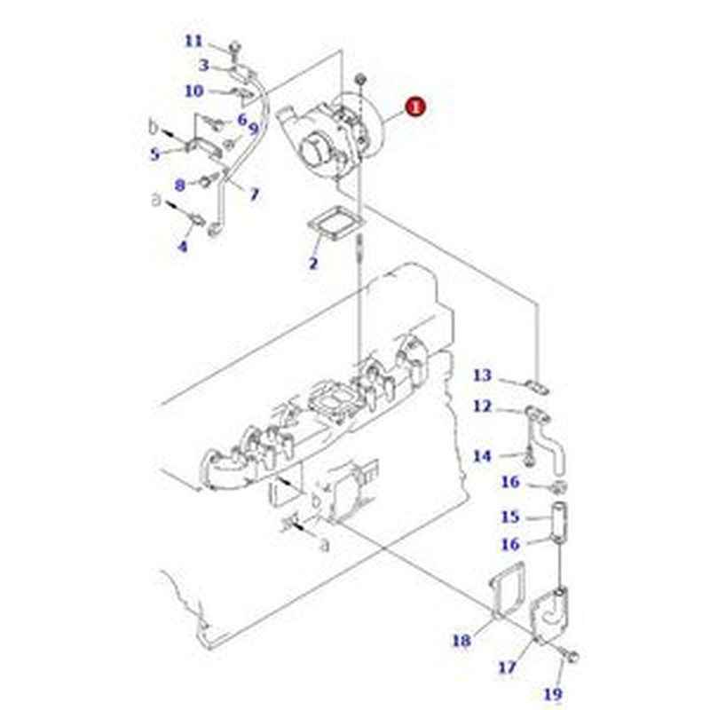 Turbocharger T04E08 6222-81-8210 for Komatsu PC300LC-5 Excavator Engine