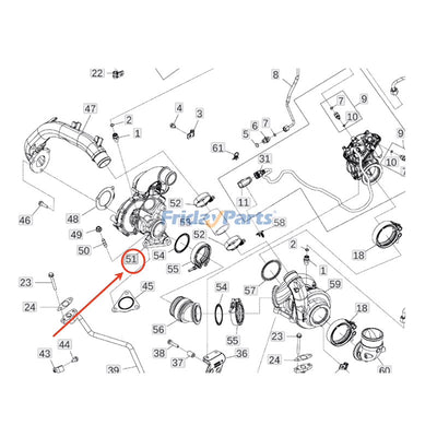 Turbocharger DZ109307 RE551107 DZ100547 for John Deere Tractor 3029 4039 6068