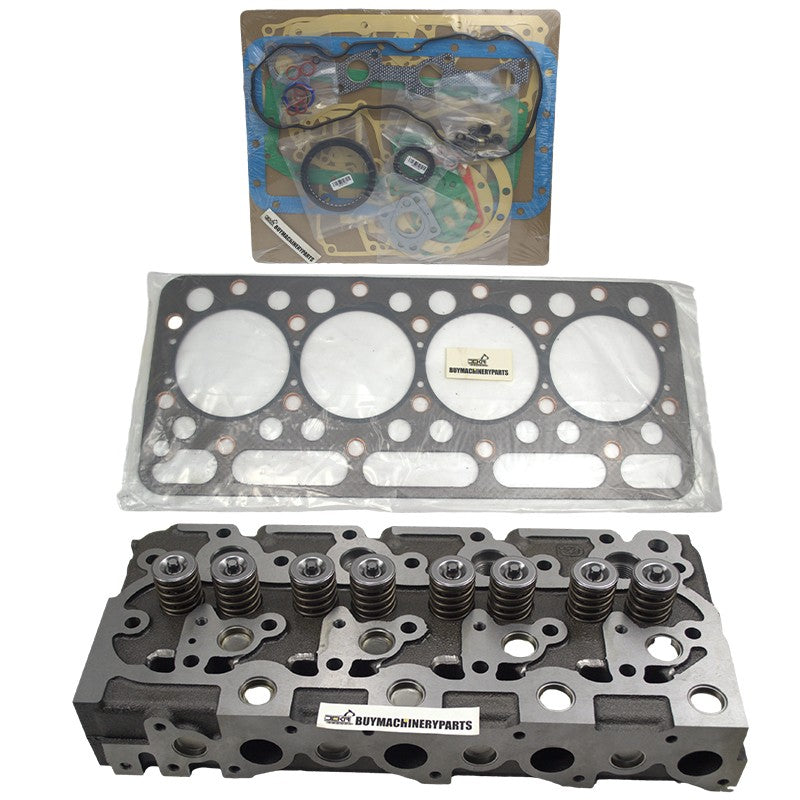 Complete Cylinder Head V1902 6655475 With Valves + Upper Gasket Set For Bobcat 231 331 Excavator Kubota GV3170 GV3190 Engine - Buymachineryparts