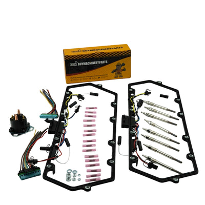 Valve Cover Gaskets + Inner Injector Glow Plug Harness with Relay + 8 Glow Plugs F81Z-6584-AA F81Z-9D930-AB for Ford 1999-2003 Powerstroke 7.3L F250 F350 E250 E350