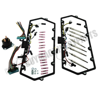 Valve Cover Gaskets + Inner Injector Glow Plug Harness with Relay + 8 Glow Plugs F81Z-6584-AA F81Z-9D930-AB for Ford 1999-2003 Powerstroke 7.3L F250 F350 E250 E350