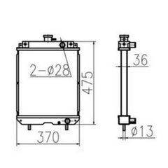 Water Tank Radiator Assy RA211-42300 RA21142300 for Kubota Excavator U15 U16 U17 - Buymachineryparts