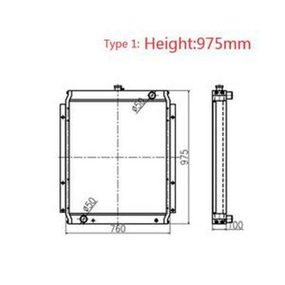 Water Tank Radiator Core Assy 20Y-03-21710 for Komatsu Engine 6D95 6D102 Excavator PC200-6 PC240-6 PC220-6