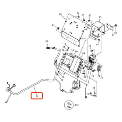 Wiring Harness 0005757 for Hitachi ZX60-HCMC Excavator