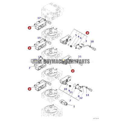 1 PC Solenoid Valve 702-21-62600 for Komatsu PC200-7 D61PX-24 D61EX-24 D61PXI-24 D61EX-23M0 D61PX-23 D61EX-23 D61PXI-23