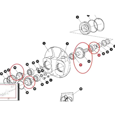 1 Set Gear & Roller Bearing 937731 937732 937730 935675 for Dynapac CC422 CC522 CC622 Road Roller