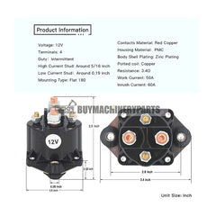 12V Starter Solenoid Relay 89-817109A3 for Mercury Marine 75 80 90 100 105 115 V135 V150 V175 V200 V225 V250