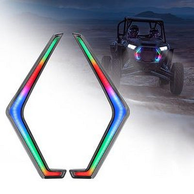 2 Pcs LED Turn Signal RGB Fang Accent Light B0801-02102CL for Polaris UTV RZR XP 4 1000