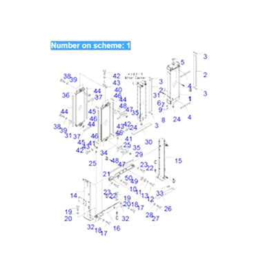 For Komatsu Excavator PC190NLC-8 PC190LC-8 PC180NLC-7-E0 Water Tank Radiator Core ASS'Y 21K-03-72122