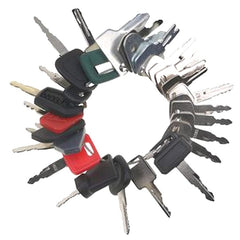 25 Pcs Key for John Deere Caterpillar CAT Hitachi Kobelco Komatsu Kubota Bobcat JCB JLG Volvo Yanmar Mustang Master Heavy Equipment