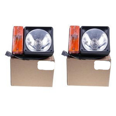 2Pcs Headlight Assembly 700/21100 262/68200 for JCB Backhoe Loader 3CX 2CX 2CXL 504B