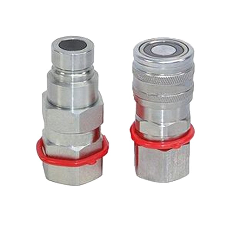 3/4 SAE Thread 1/2 body Flat Face Quick Connect Coupler Set for Bobcat Skid Steer Caterpillar John Deere CASE Volvo Gehl Kubota