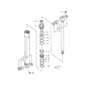 For Hitachi Excavator ZX55UR Bucket Cylinder Seal Kit 4340253