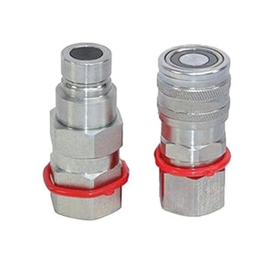 5/8 SAE Flat Face Coupler Set Hydraulic Quick Connect Fitting Bobcat CAT CASE Volvo New Holland Thomas ASV