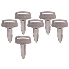 6 Pcs Ignition Keys RC101-53630 for Kubota K008 K008-3 KH101 KH151 KH170 Excavator - Buymachineryparts