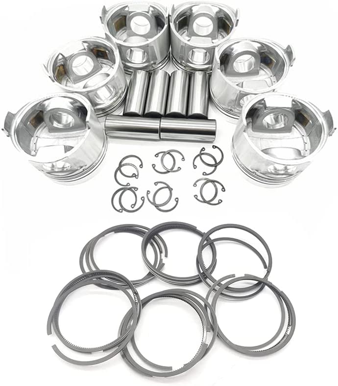 6 Pcs Piston Kit 04258283 for Deutz Engine BF6M2012 BF6M2012C