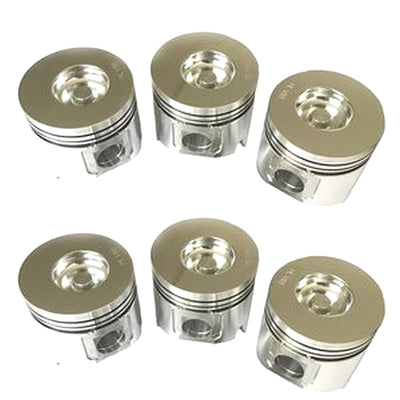 6 Pcs Pistons 65.02501-0418 for Doosan 155LC-V 230LC-V 175LC-V 140W-V 210W-V Excavator