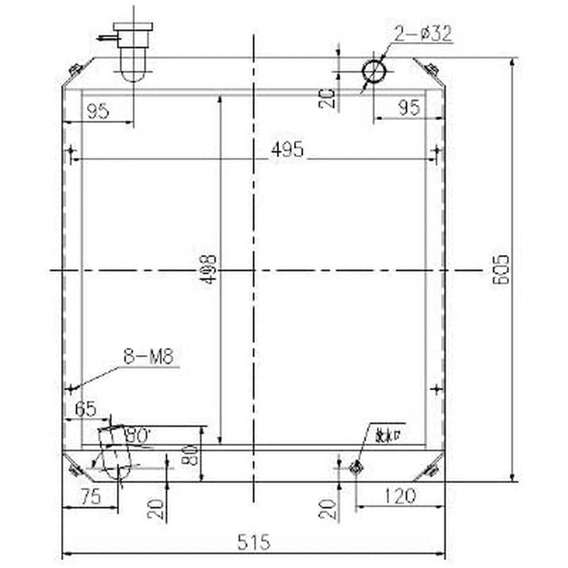 Water Tank Radiator Core Assy 201-03-51150 for Komatsu Excavator PC60-5