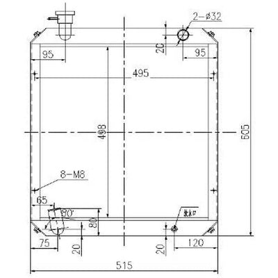 Water Tank Radiator Core Assy 201-03-51150 for Komatsu Excavator PC60-5