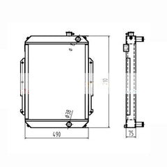 Water Tank Radiator Core ASS'Y 11M8-40012 for Hyundai Excavator R60-7