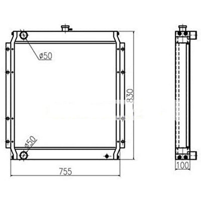 Water Tank Radiator ASS'Y For Kato Excavator HD820V