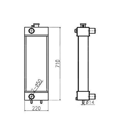 22M-03-31330 Radiator for Komatsu PC40MR-3 PC45MR-3 PC55MR-3 Excavator