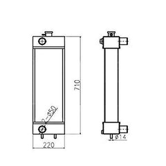 22M-03-31330 Radiator for Komatsu PC40MR-3 PC45MR-3 PC55MR-3 Excavator