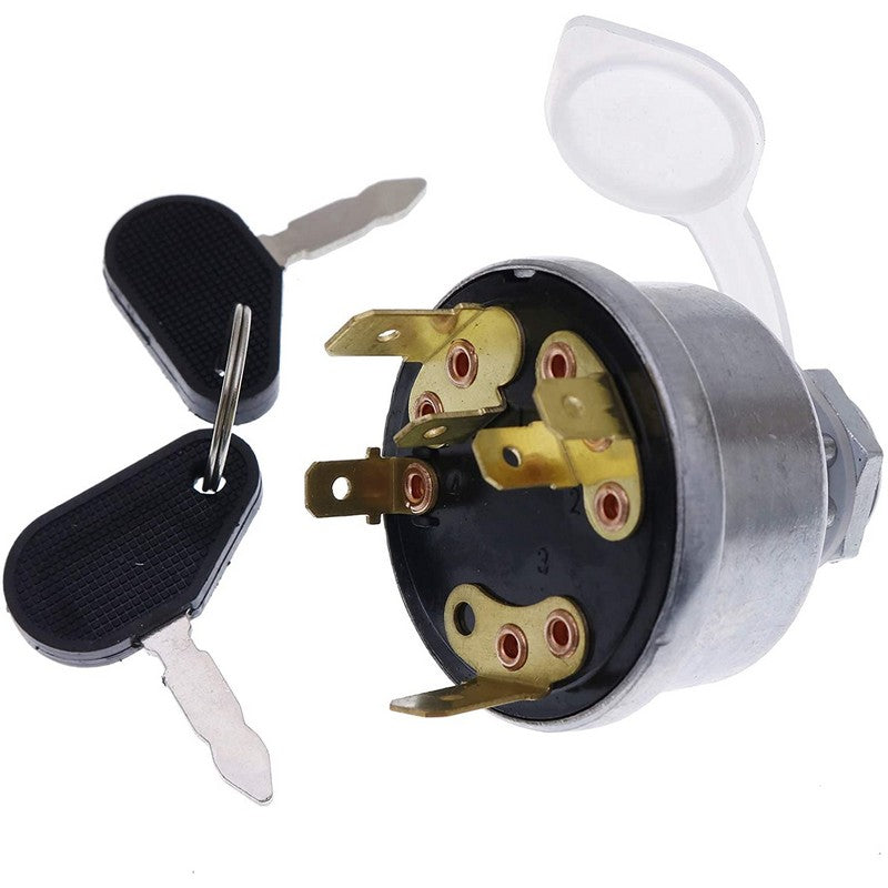 Ignition Starter Switch 128SA 35670 with Water-Proof Cover and Keys Fit for Massey Ferguson 30 275 JCB 35670 Lucas Tractor