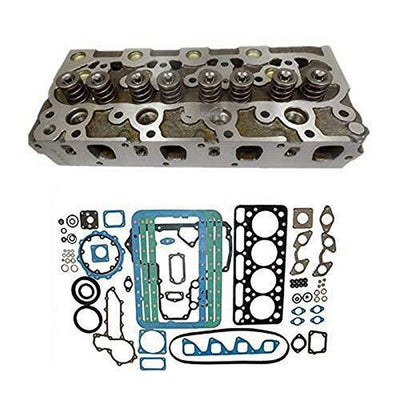 Compatible with Cylinder Head with Valves + Full Gasket Kit for Kubota V1702 Bobcat L355