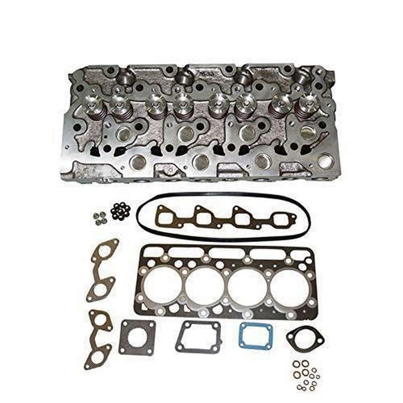 New V1903 Complete Diesel Cylinder Head With Valves + Upper Gasket Set For Kubota Bobcat 751 Engine