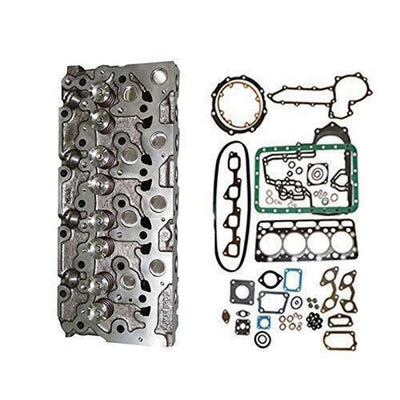 New Complete Cylinder Head With Valves + Full Gasket Kit For Kubota V2003