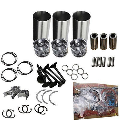 Rebuild Kit D662 Piston Ring Liner Kit+Gasket Kit+ Bearing Set for Kubota Engine