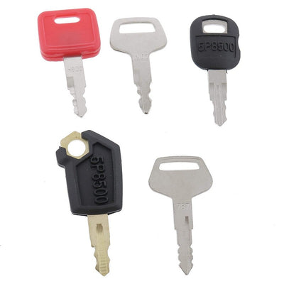 5 Keys fit for Cat Caterpillar John Deere Hitachi Kato Komatsu Dozer Roller Skid Steer Paver Loader