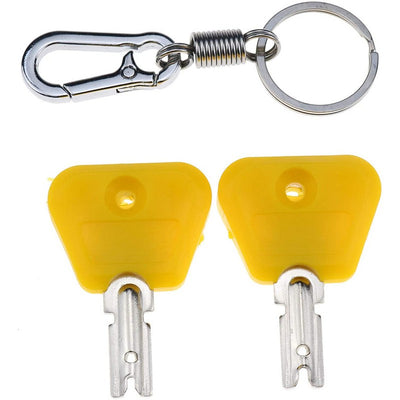 2X Ignition Keys with Key Chain Fit for Yale Clark Hyster Forklift Ignition Switch 2368655 2782017 7004147