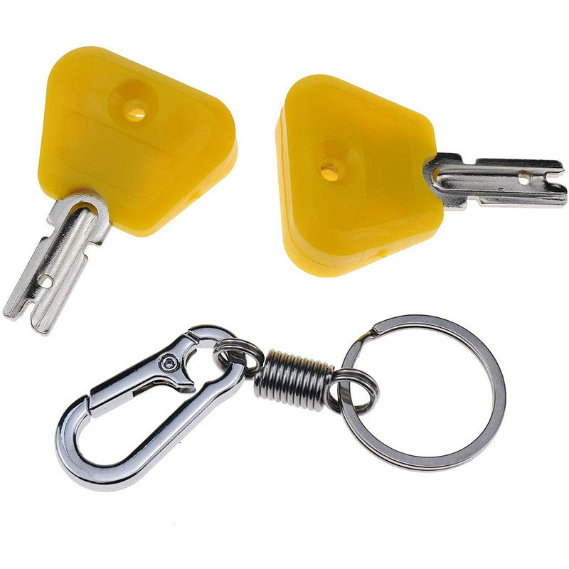 2X Ignition Keys with Key Chain Fit for Yale Clark Hyster Forklift Ignition Switch 2368655 2782017 7004147