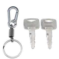 2X Ignition Keys #A5160 91A07-01910 with Key Chain Compatible with Mitsubishi Caterpillar CAT Forklift Series